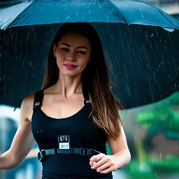woman dancing in the rain