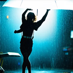 woman dancing in the rain