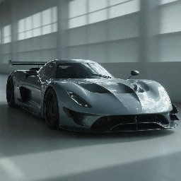Un coche deportivo en miniatura, cuerpo pequeño con ruedas grandes, estilo realista, visualización automotriz, llantas de aleación detalladas, reflejos nítidos en la carrocería, fondo blanco minimalista, enfoque nítido, ultra detallado, motor de renderizado tipo Octane, cinematográfico, aerodinámico pero a la vez compacto y adorable.